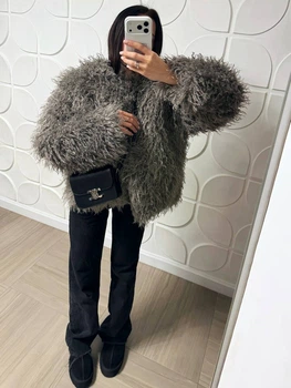 Шуба з еко хутра, колір Сірий Fashion NG_660Grey M 2000001002094