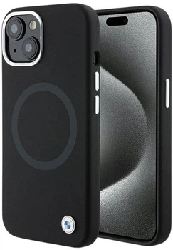 Etui plecki BMW Signature Liquid Silicone MagSafe do Apple iPhone 15 Black (3666339144647)