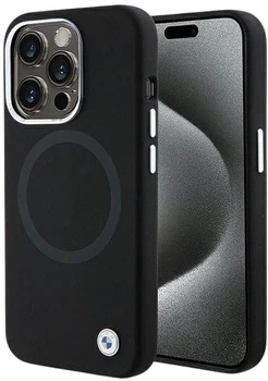 Etui plecki BMW Signature Liquid Silicone MagSafe do Apple iPhone 15 Pro Black (3666339144661)