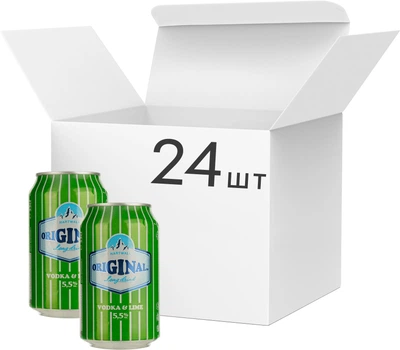 Упаковка коктейлю Hartwall Original Long Drink Vodka & Lime 5.5 % 0.33 л х 24 шт (6413600091615)
