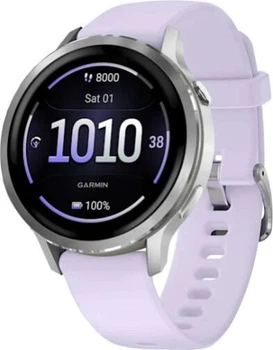 Смарт-годинник Garmin Venu 4 41 mm Silver with Periwinkle Silicone Band (010-03013-01) Refurbished