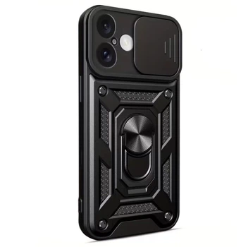 Чехол Primo Shockproof для Apple iPhone 17 - противоударный, с подставкой и шторкой для камеры - Black