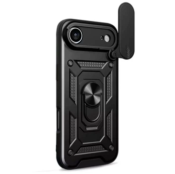 Чехол Primo Shockproof для Apple iPhone 17 Air - противоударный, с подставкой и шторкой для камеры - Black