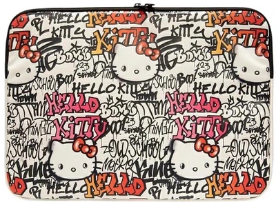 Pokrowiec na laptopa Hello Kitty PU Metal Logo 14" Beige (3666339190415)
