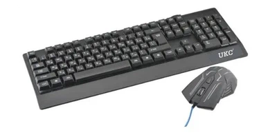 Игровая клавиатура и мышь 104 клавиши EN\RU USB UKC ZEUS M710 44 x 16,3 x 3,2 см мембранная, с подсветкой, пластиковая