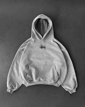 Мужское демисезонное худи оверсайз Stussy XL меланж (H103)