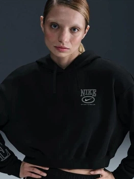 Худі тепле жіноче Nike Sportwear Club Oversized HJ0925-010 L Чорне (197860149335)