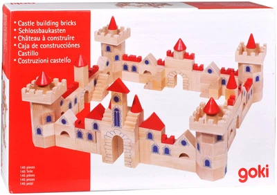 Zestaw klocków drewnianych Goki Zamek 145 elementów 58984 (4013594589840)