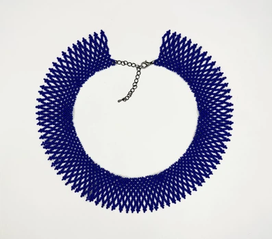 Колье-силянка из чешского матового бисера HatynkaUA Necklace 39 см Синий (SUN999_54)