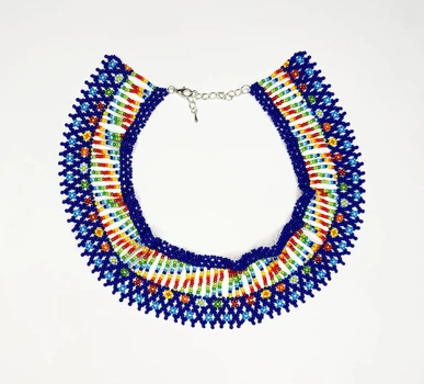 Колье-силянка из чешского бисера HatynkaUA Rainbow Necklace 37 см Разноцветный (SUN999_19)