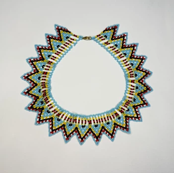 Кольє-силянка із чеського бісеру HatynkaUA Geometric Traditional Necklace 48 см Різнокольоровий (SUN999_05)