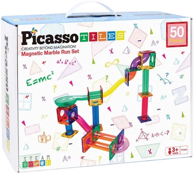 Klocki magnetyczne Picasso Tiles Tor z kulkami 50 elementów PTG50 (0817338022723)
