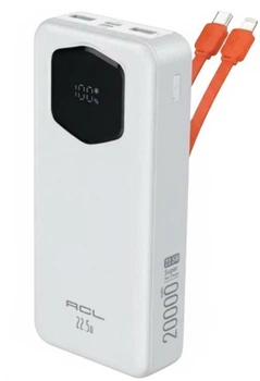 Портативний повербанк ACL PW-140 Power bank 20000 мАч Білий (2104618843)