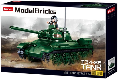 Конструктор Sluban Танк T-34-85 497 елементів M38-B0982 (6938242958527)