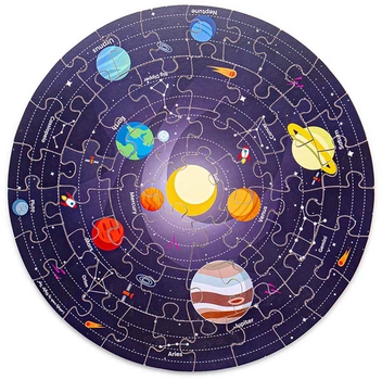 Puzzle drewniane Bigjigs Układ Słoneczny okrągły 50 elementów 2999771 (691621810040)