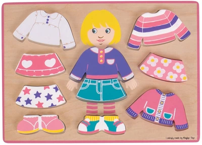Puzzle drewniane Bigjigs Ubierz dziewczynę 10 elementów 2999627 (691621160572)