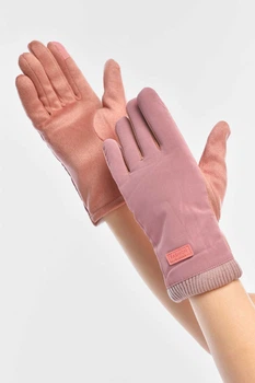 Перчатки женские на евромеху сенсорные розового цвета GLOVES размер 8 (209385)