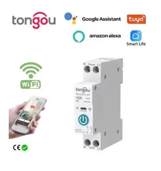Ваттметр Tuya (Вимірювач напруги, струму, потужності) AC 90-280V 63A (1P DIN) WI-FI