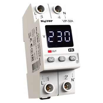 Обмежувач (реле) напруги Vp-32A М2W V-protector на DIN-рейку білий, DigTOP