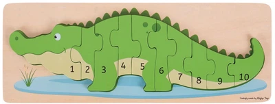 Пазл деревянный Bigjigs Счёт крокодилов 10 элементов 2999833 (691621190296)