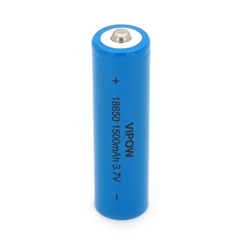 Акумулятор 18650 Li-Ion Vipow ICR18650 TipTop, 1500mAh, 3.7 V, Blue ICR18650-1500mAhTT