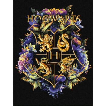 Картина по номерам с красками металлик "Harry Potter: Герб Хогвартса" 30х40 см