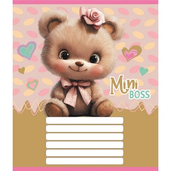 Тетрадь ученическая "Мини мишки" 012-510157C-1 в косую линию, 12 листов (959051)