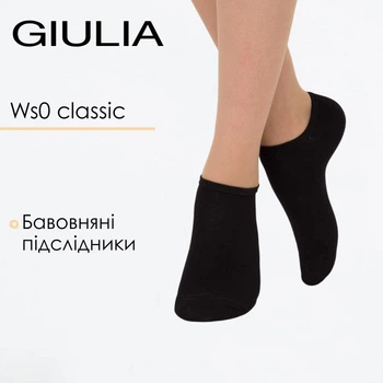 Классические женские носки Giulia WS0 CLASSIC 36/40 черные Black хлопковые тонкие короткие