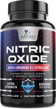 Добавка премиум-класса с оксидом азота Nature's Nutrition Nitric Oxide Booster Extra Strength 240 капсул