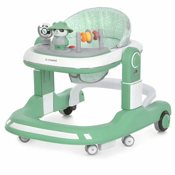Ходунки EL CAMINO Green 2в1 музыкальные, свет, функция «Первые шаги», регулировка высоты, ME 1200-2 URSA