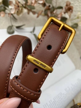 Жіночий коричневий шкіряний ремінь 449-2.5