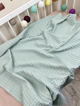 Дитячий пледик Вафелька 105х105 см м'ятний