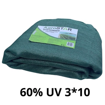 Сетка затеняющая AgroStar 3x10 м 60% УФ-стабилизированная зеленая Без бренду BAU_А0049737