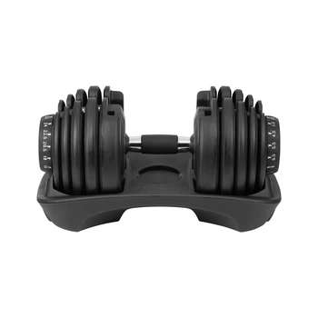 Гантель чавунна регульована Rebel Active RBA-2303 24 кг 15 конфігурацій Чорна