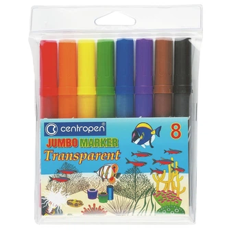 Фломастери 8кол JUMBO TRANSPARENT CENTROPEN