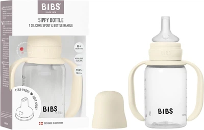Дитяча пляшечка непроливайка з носиком BIBS Baby Sippy Bottle Spout Silicone Ivory 150 ml