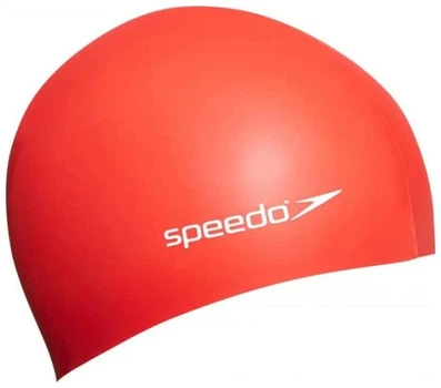 Шапочка для плавания Speedo Flat Cap, детская, силиконовая, красная, универсальный размер OSFM (8-709931959-2)