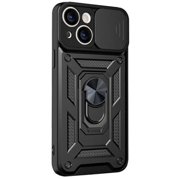 Чехол Primo Shockproof для Apple iPhone 15 - противоударный, с подставкой и шторкой для камеры - Black
