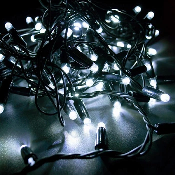 Уличная гирлянда 100LED 10м, черный ПВХ 2мм от сети Белый (SZ-1422-03)