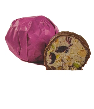 Дубайські цукерки Lux Choco #3105 (подрібнений мигдаль, в'ялена журавлина, лісові горіхи, фісташка та карамель) 6шт 230г