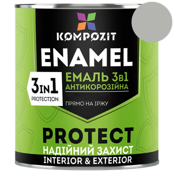 Эмаль антикоррозийная 3 в 1 Kompozit PROTECT серебристый 2,4 кг