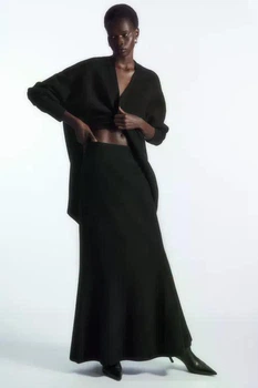 Спідниця COS flared merino wool maxi skirt 1204132003 M Чорний