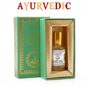 Парфюмерное масло Мускатный шалфей Ayurvedic Clary sage 10 мл Натуральное индийское ароматическое масло для тела
