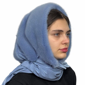 Хустка норкова Хутряний Стиль Павук Блакитний (001/R)