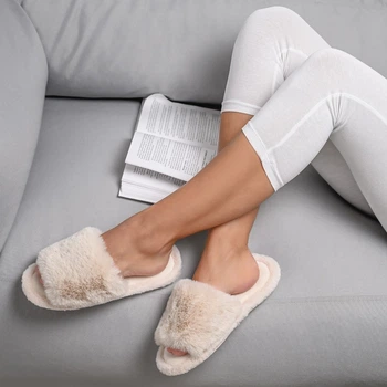 Капці жіночі хутряні MBM HOME PAVA SL-01 38-39 BEIGE р. 38-39, бежеві