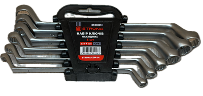 Набор ключей накидных, 6 ед., 6-17 мм, Cr-V STRONA