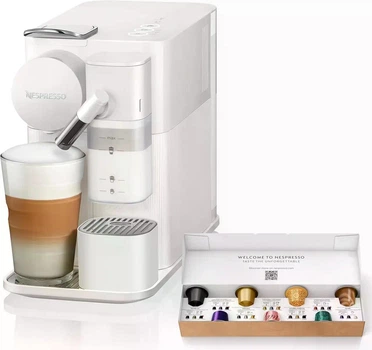 Капсульная кофемашина Nespresso Lattissima One EN510.W White белая и дегустационный набор в подарок