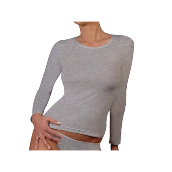 Футболка с длин рукавом T-shirt Manica Lunga Girocollo серый Женщины M