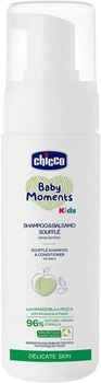 Шампунь-кондиціонер пінка Chicco Baby Moments Kids Без сліз з екстрактом мигдалю та персика 150 мл (10249.00)