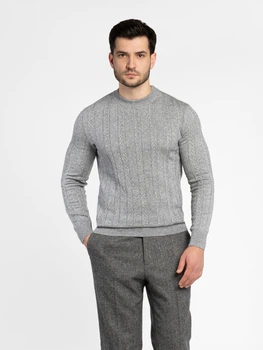 Светр чоловічий сірий з додаванням вовни Arber Crew-neck AKS-M-04 M зріст 4 сірий (M10.45.12.531)